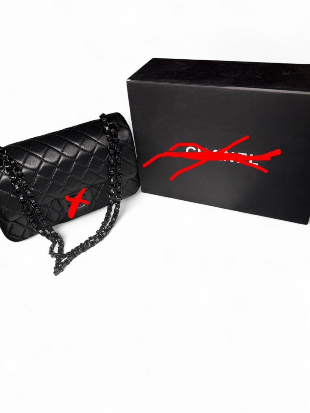 Black Quilted Chain Shoulder Bag - Women